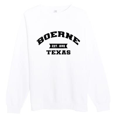 Boerne Est 1849 Texas Tx Vintage Athletic Sports Established Premium Crewneck Sweatshirt