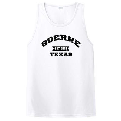 Boerne Est 1849 Texas Tx Vintage Athletic Sports Established PosiCharge Competitor Tank