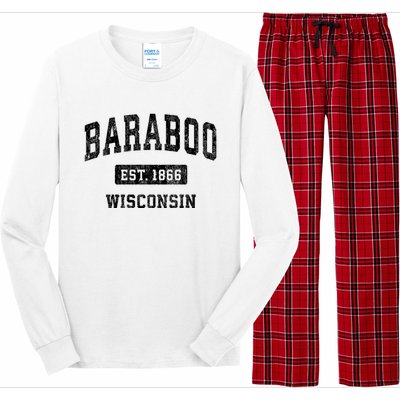 Baraboo Est 1866 Wisconsin Wi Vintage Sports Design Long Sleeve Pajama Set