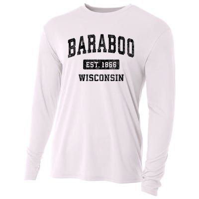 Baraboo Est 1866 Wisconsin Wi Vintage Sports Design Cooling Performance Long Sleeve Crew