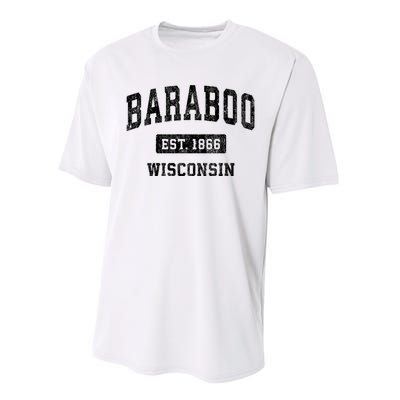 Baraboo Est 1866 Wisconsin Wi Vintage Sports Design Performance Sprint T-Shirt