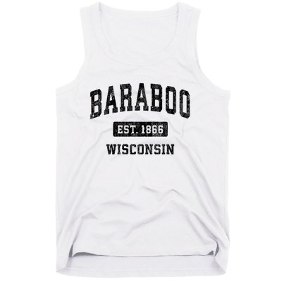 Baraboo Est 1866 Wisconsin Wi Vintage Sports Design Tank Top