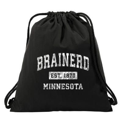 Brainerd Est 1870 Minnesota Mn Vintage Established Sports Design Drawstring Bag