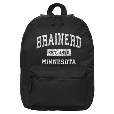 Brainerd Est 1870 Minnesota Mn Vintage Established Sports Design 16 in Basic Backpack