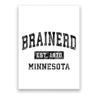 Brainerd Est 1870 Minnesota Mn Vintage Established Sports Design Poster