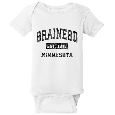 Brainerd Est 1870 Minnesota Mn Vintage Established Sports Design Baby Bodysuit