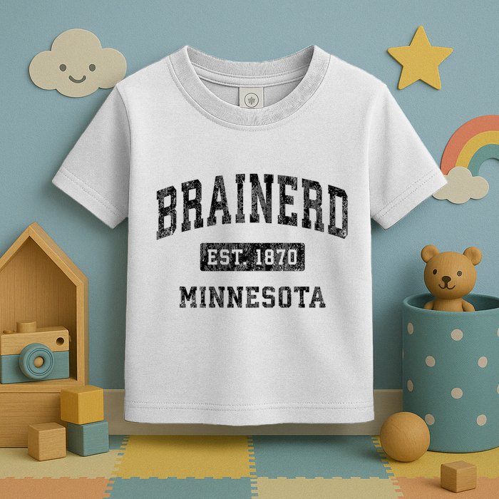 Brainerd Est 1870 Minnesota Mn Vintage Established Sports Design Toddler T-Shirt