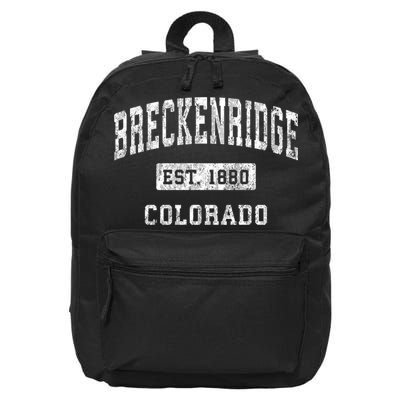 Breckenridge Est 1880 Colorado Co Vintage Established Sports Design 16 in Basic Backpack