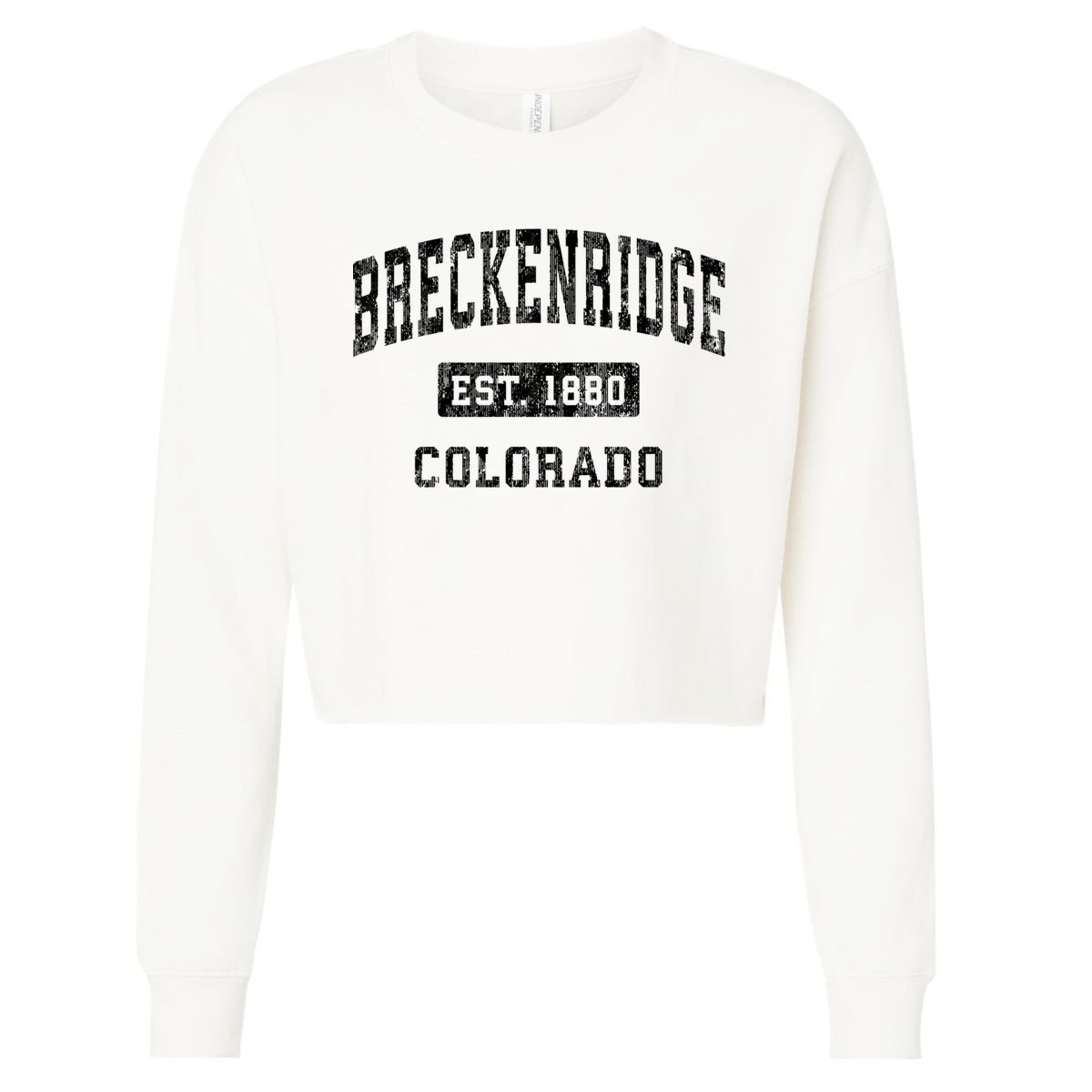 Breckenridge Est 1880 Colorado Co Vintage Established Sports Design Cropped Pullover Crew