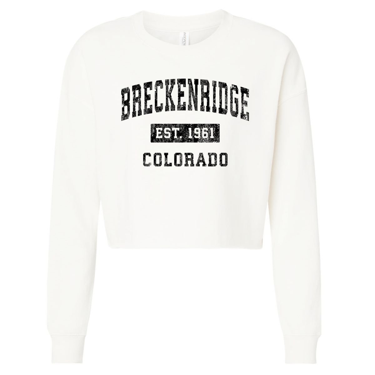 Breckenridge Est 1961 Colorado Co Vintage Established Sports Design Cropped Pullover Crew