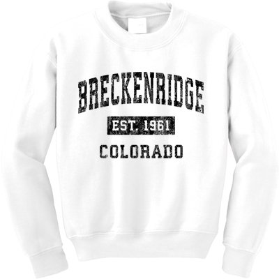 Breckenridge Est 1961 Colorado Co Vintage Established Sports Design Kids Sweatshirt