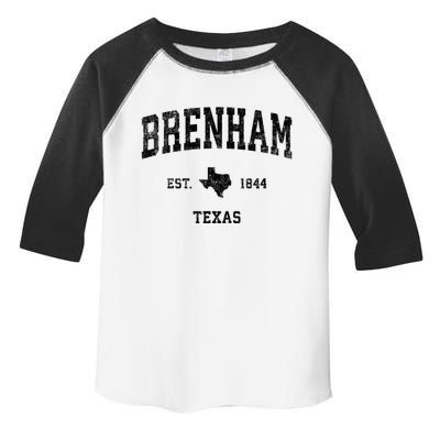 Brenham Est 1844 Texas Tx Vintage Established Athletic Sports Design Toddler Fine Jersey T-Shirt