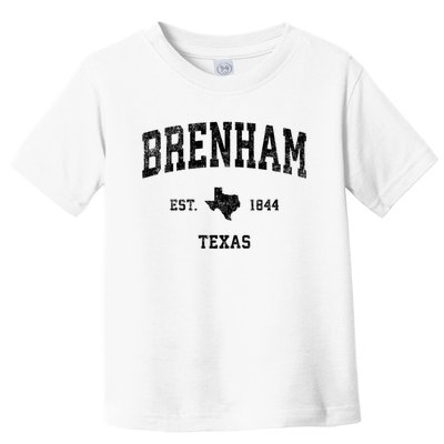 Brenham Est 1844 Texas Tx Vintage Established Athletic Sports Design Toddler T-Shirt