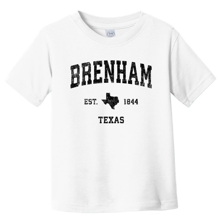 Brenham Est 1844 Texas Tx Vintage Established Athletic Sports Design Toddler T-Shirt