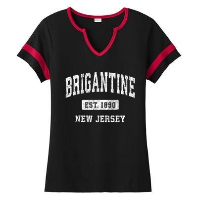 Brigantine Est 1890 New Jersey Nj Vintage Established Athletic Sports Design Ladies Halftime Notch Neck Tee