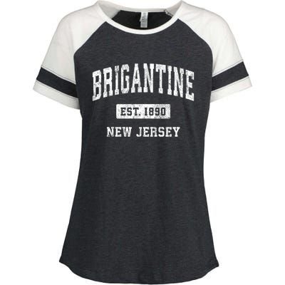 Brigantine Est 1890 New Jersey Nj Vintage Established Athletic Sports Design Enza Ladies Jersey Colorblock Tee