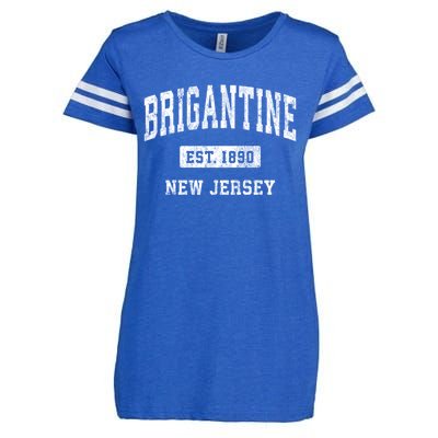 Brigantine Est 1890 New Jersey Nj Vintage Established Athletic Sports Design Enza Ladies Jersey Football T-Shirt