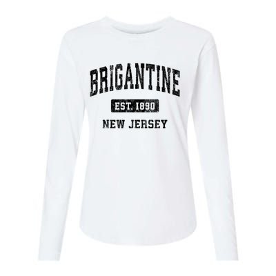 Brigantine Est 1890 New Jersey Nj Vintage Established Athletic Sports Design Womens Cotton Relaxed Long Sleeve T-Shirt