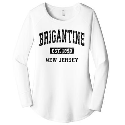 Brigantine Est 1890 New Jersey Nj Vintage Established Athletic Sports Design Women's Perfect Tri Tunic Long Sleeve Shirt