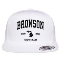 Bronson Est 1830 Michigan Mi Vintage Established Athletic Sports Design Flat Bill Trucker Hat