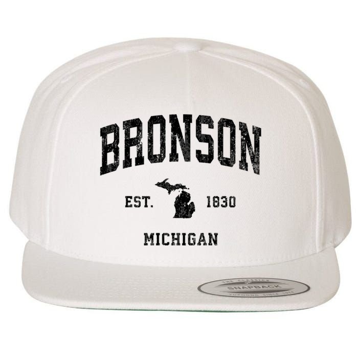 Bronson Est 1830 Michigan Mi Vintage Established Athletic Sports Design Wool Snapback Cap