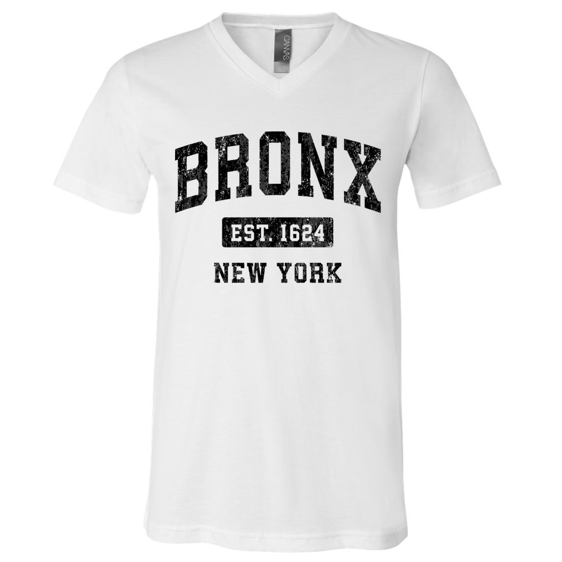 Bronx Est 1624 New York Ny Vintage Established Athletic Sports Design V-Neck T-Shirt