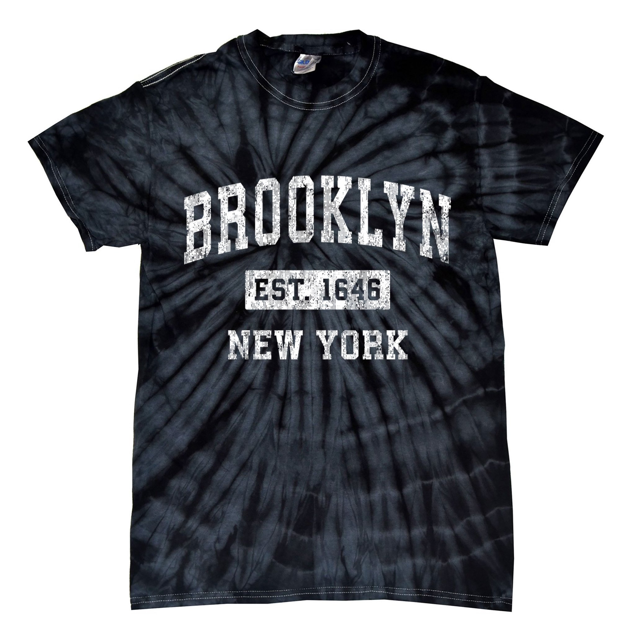 Brooklyn Est 1646 New York Ny Vintage Established Sports Design Tie-Dye T-Shirt