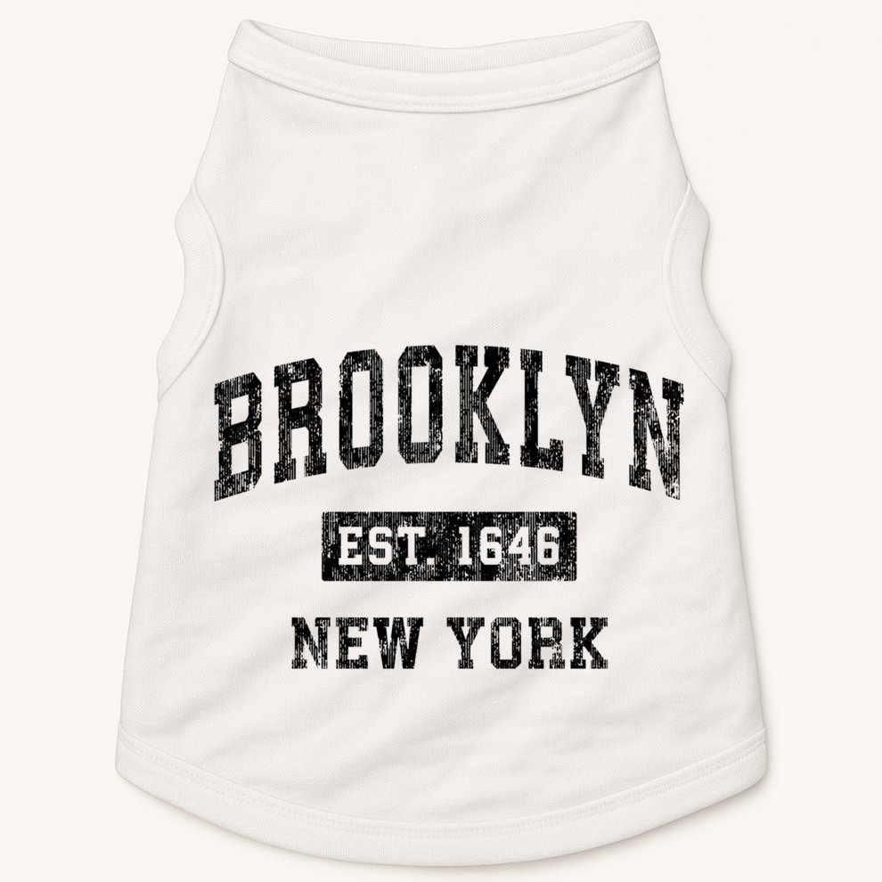 Brooklyn Est 1646 New York Ny Vintage Established Sports Design Doggie Tank