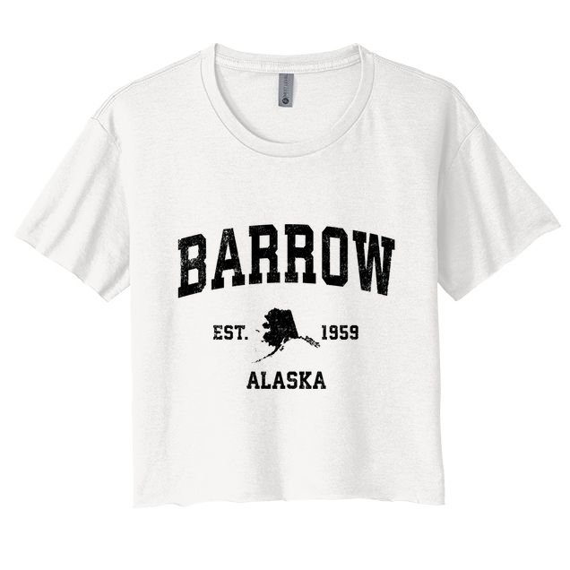 Barrow Est 1959 Alaska Ak Vintage Sports Design Crop Top