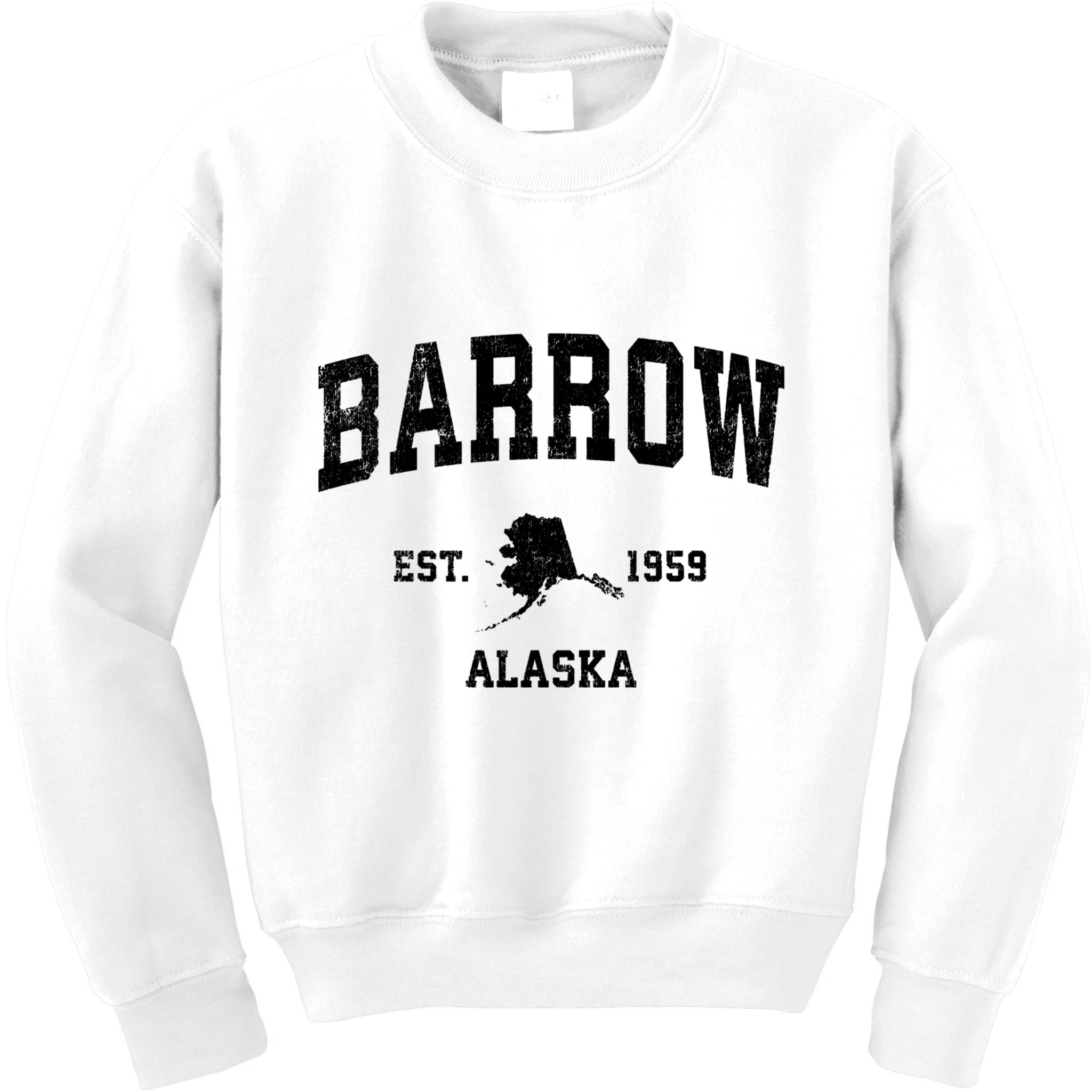 Barrow Est 1959 Alaska Ak Vintage Sports Design Kids Sweatshirt