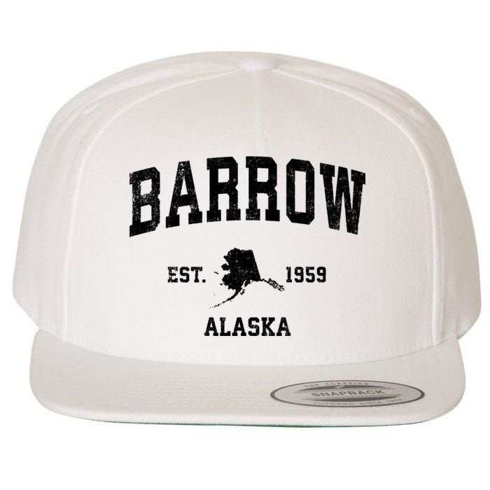 Barrow Est 1959 Alaska Ak Vintage Sports Design Wool Snapback Cap