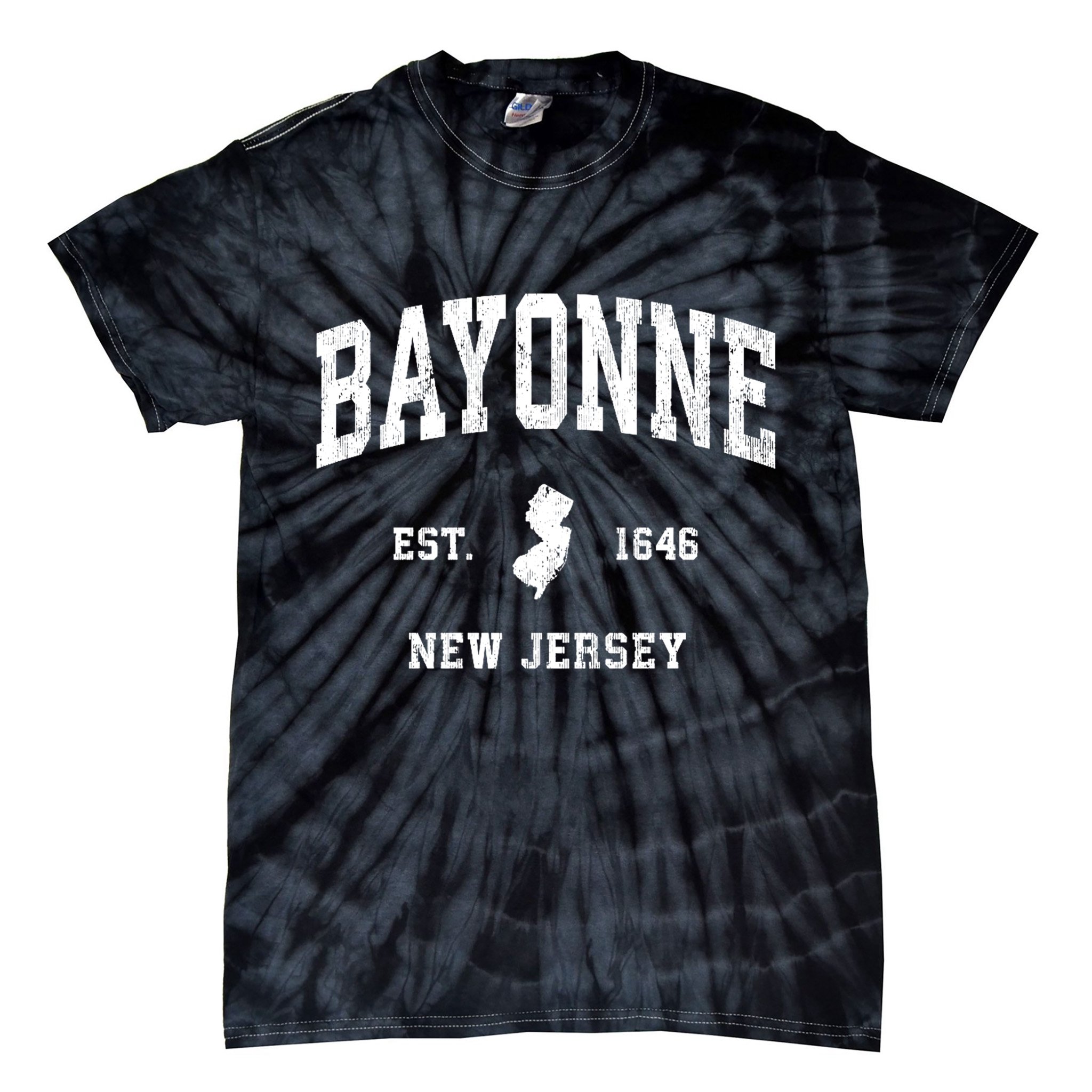 Bayonne Est 1646 New Jersey Nj Vintage Athletic Sports Design Tie-Dye T-Shirt