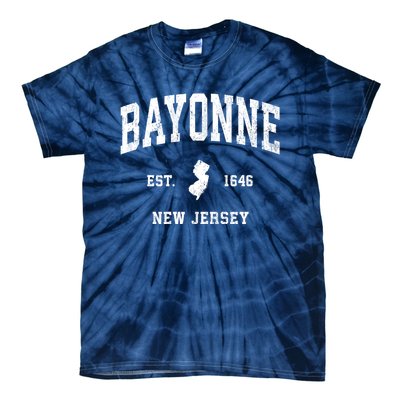 Bayonne Est 1646 New Jersey Nj Vintage Athletic Sports Design Tie-Dye T-Shirt