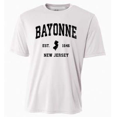 Bayonne Est 1646 New Jersey Nj Vintage Athletic Sports Design Cooling Performance Crew T-Shirt