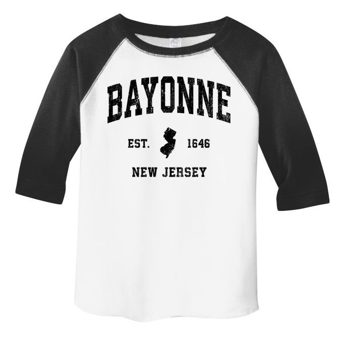 Bayonne Est 1646 New Jersey Nj Vintage Athletic Sports Design Toddler Fine Jersey T-Shirt