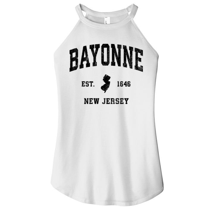 Bayonne Est 1646 New Jersey Nj Vintage Athletic Sports Design Women's Perfect Tri Rocker Tank
