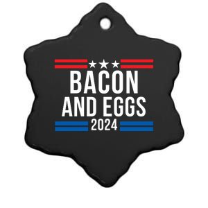 Bacon & Eggs 2024 Funny Foodie Bacon Lover Funny Politics Ceramic Star Ornament