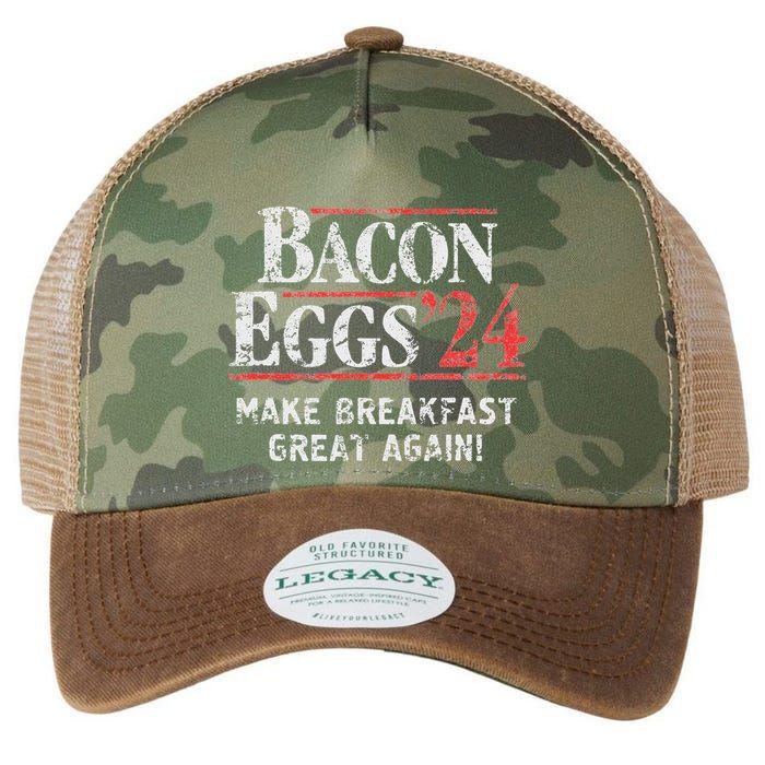 Bacon Eggs 2024 Make Breakfast Great Again! Funny Legacy Tie Dye Trucker Hat