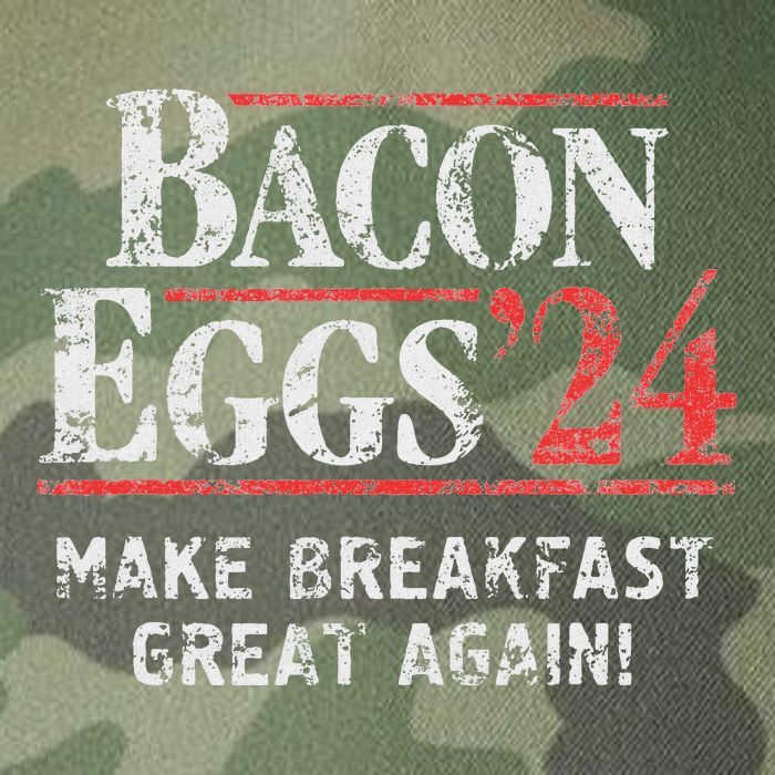 Bacon Eggs 2024 Make Breakfast Great Again! Funny Legacy Tie Dye Trucker Hat