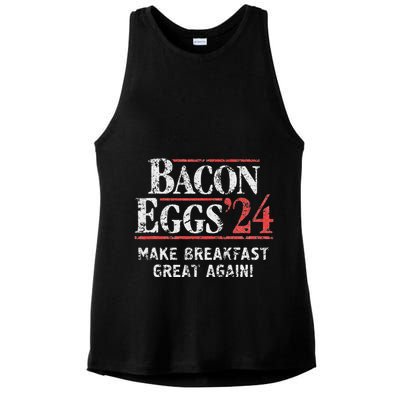 Bacon Eggs 2024 Make Breakfast Great Again! Funny Ladies PosiCharge Tri-Blend Wicking Tank