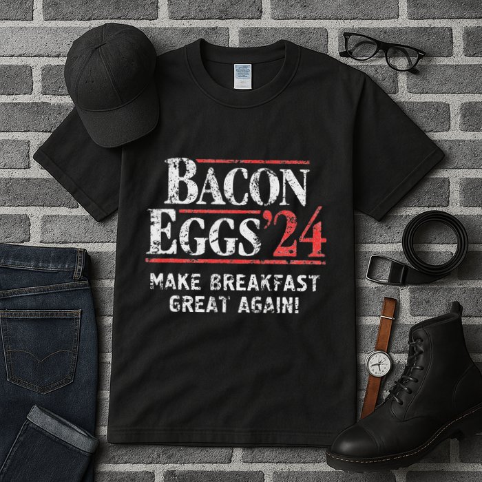 Bacon Eggs 2024 Make Breakfast Great Again! Funny Tall T-Shirt