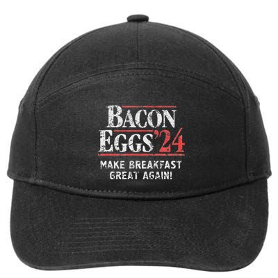 Bacon Eggs 2024 Make Breakfast Great Again! Funny 7-Panel Snapback Hat