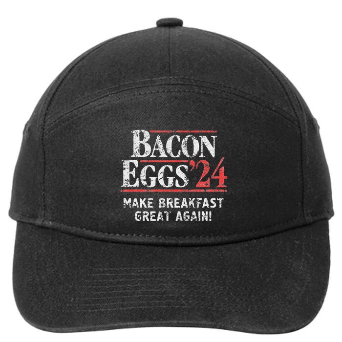 Bacon Eggs 2024 Make Breakfast Great Again! Funny 7-Panel Snapback Hat