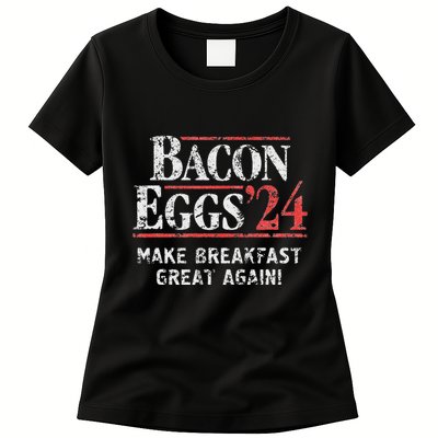 Bacon Eggs 2024 Make Breakfast Great Again! Funny Womens T-Shirt