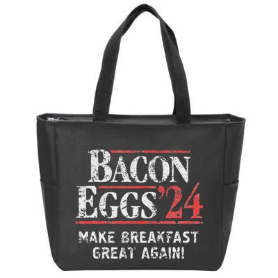 Bacon Eggs 2024 Make Breakfast Great Again! Funny Zip Tote Bag