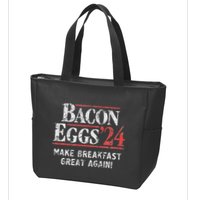 Bacon Eggs 2024 Make Breakfast Great Again! Funny Zip Tote Bag