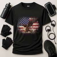 Bald Eagle 4th Of July Christmas Gift American Flag Cooling Performance Crew T-Shirt