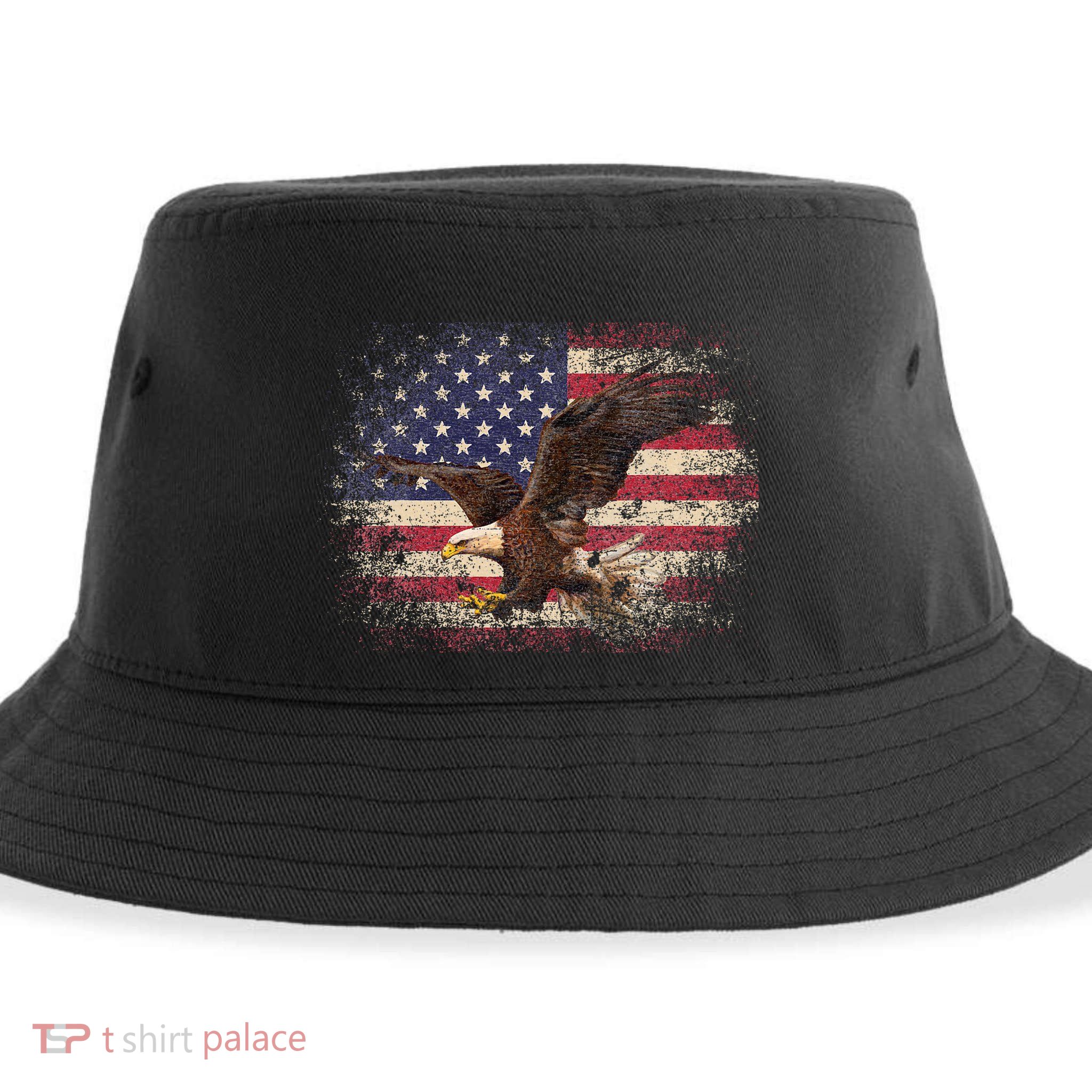 Bald Eagle 4th Of July Christmas Gift American Flag Sustainable Bucket Hat