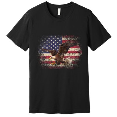 Bald Eagle 4th Of July Christmas Gift American Flag Premium T-Shirt