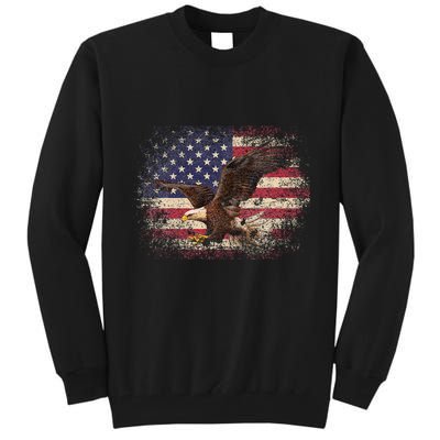 Bald Eagle 4th Of July Christmas Gift American Flag Tall Sweatshirt